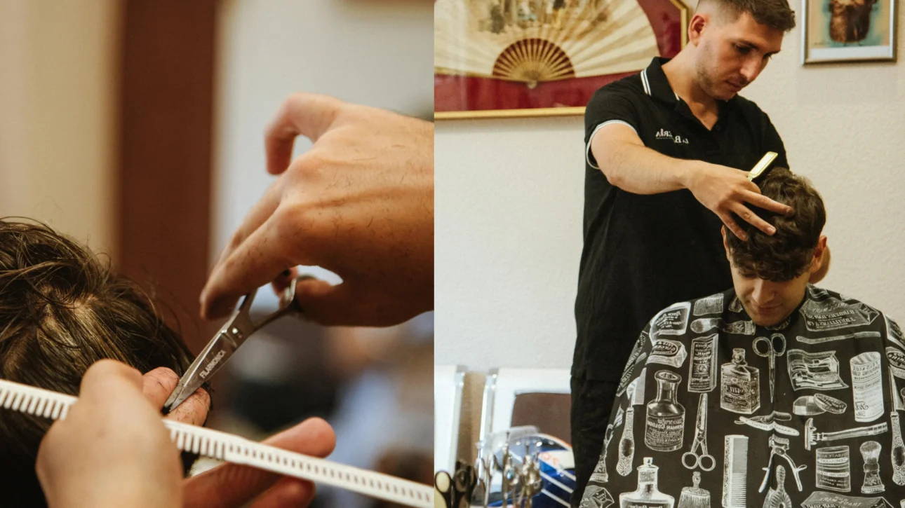 cortes de pelo de hombre en la barbería de salamanca
