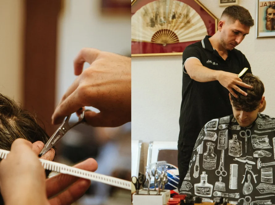 cortes de pelo de hombre en la barbería de salamanca