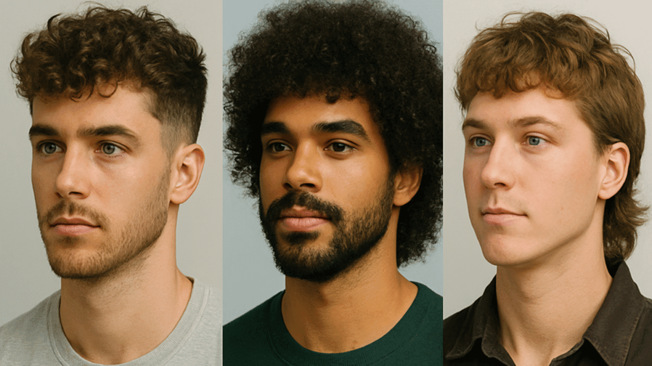 Corte de hombre - pelo rizado