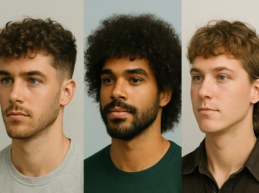 Corte de hombre - pelo rizado