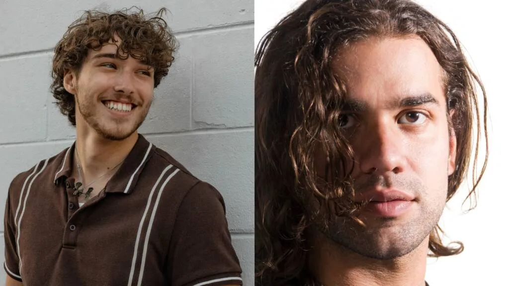 corte de pelo de hombre con pelo largo y rizo